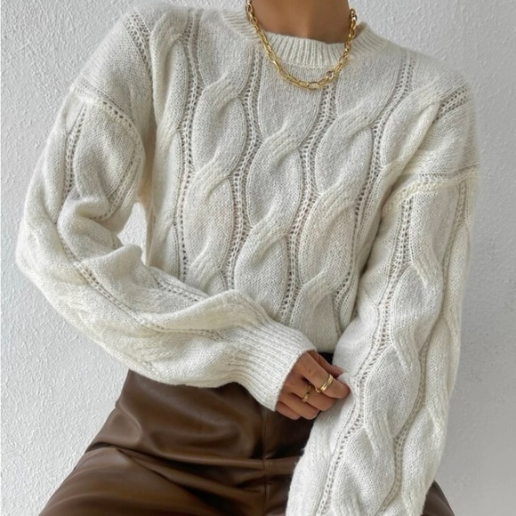 New cable knit long sleeve sweater - Picture 6 of 6